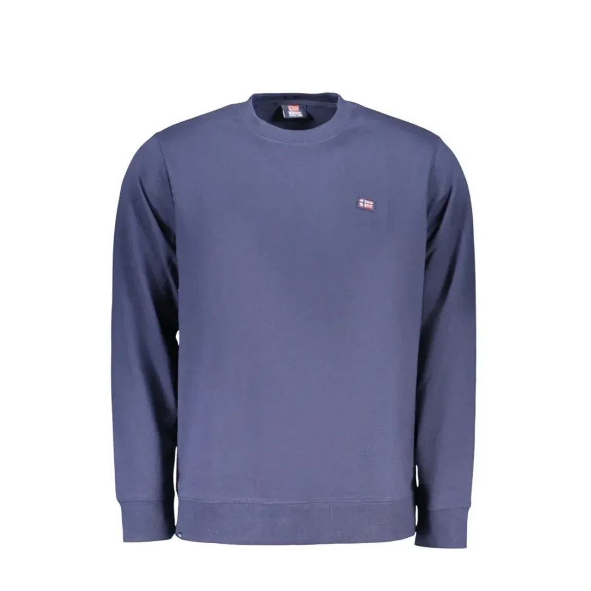 Felpa girocollo da uomo Norway in cotone leggero blu. Design minimalista con logo ricamato, ideale per lo sport e il tempo libero.