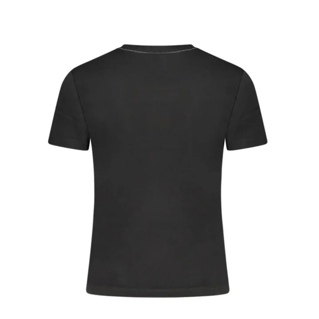 Retro della t-shirt nera Desigual in cotone, dal design pulito e minimale senza stampe, con vestibilità regular.