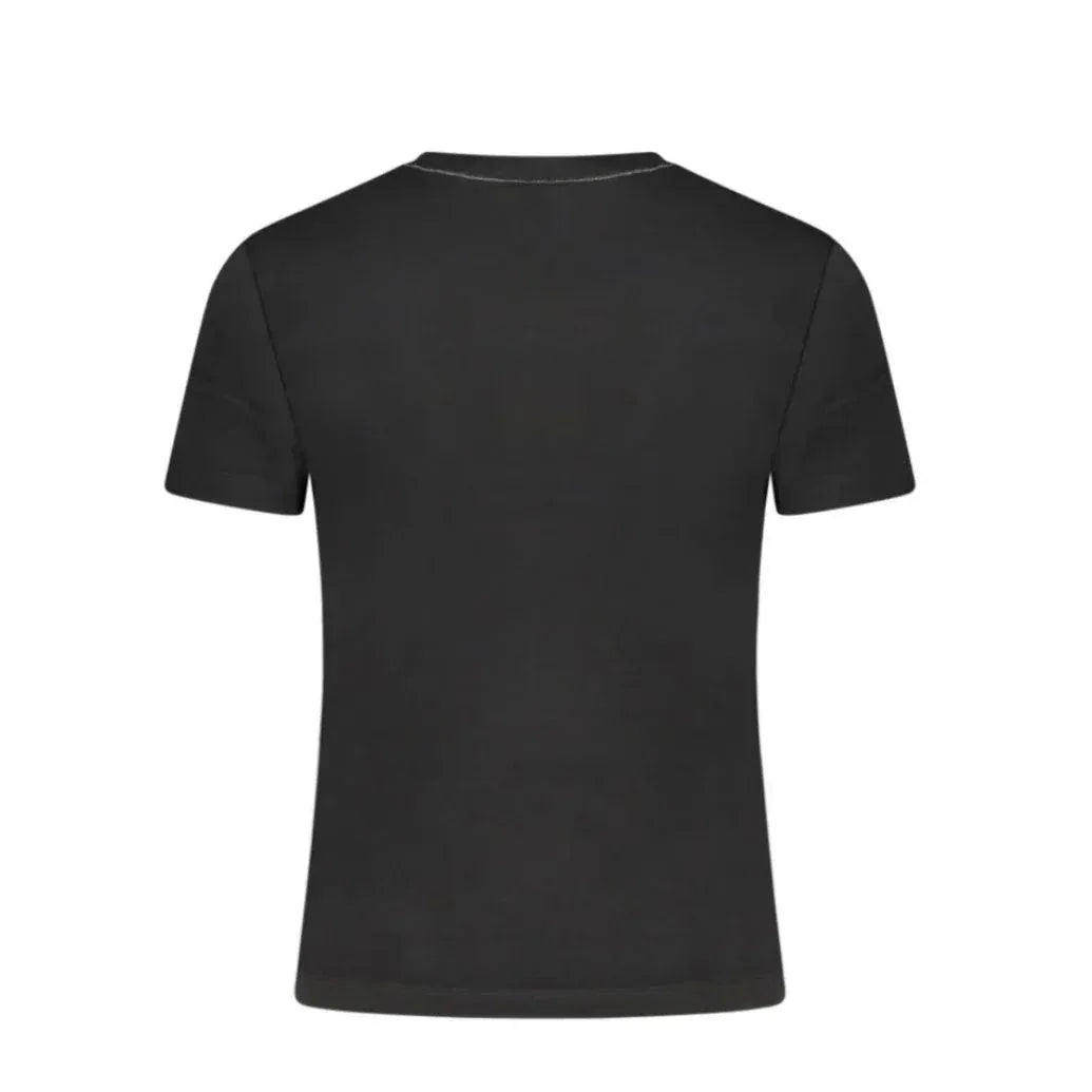 Retro della t-shirt nera Desigual in cotone, dal design pulito e minimale senza stampe, con vestibilità regular.