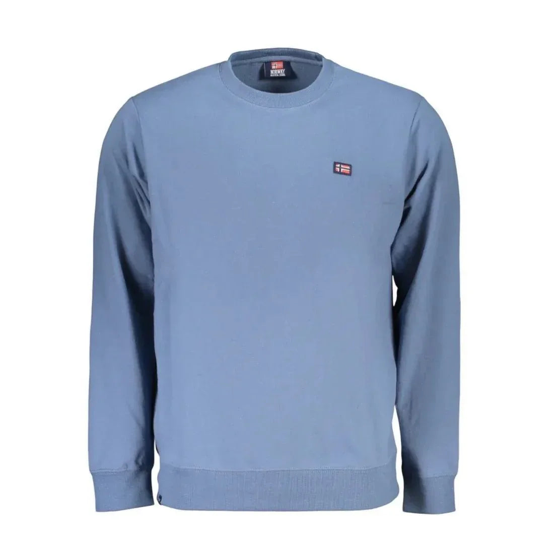 Felpa girocollo da uomo Norway in cotone leggero azzurro. Design minimalista con logo ricamato, ideale per lo sport e il tempo libero.